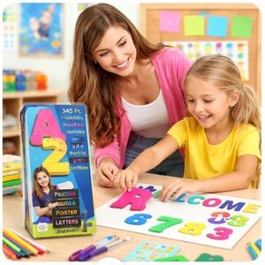 ARTSKILLS REPOSITIONABLE POSTER LETTERS A-Z 0-9 HOMESCHOOL CLASSROOM 345PC SET